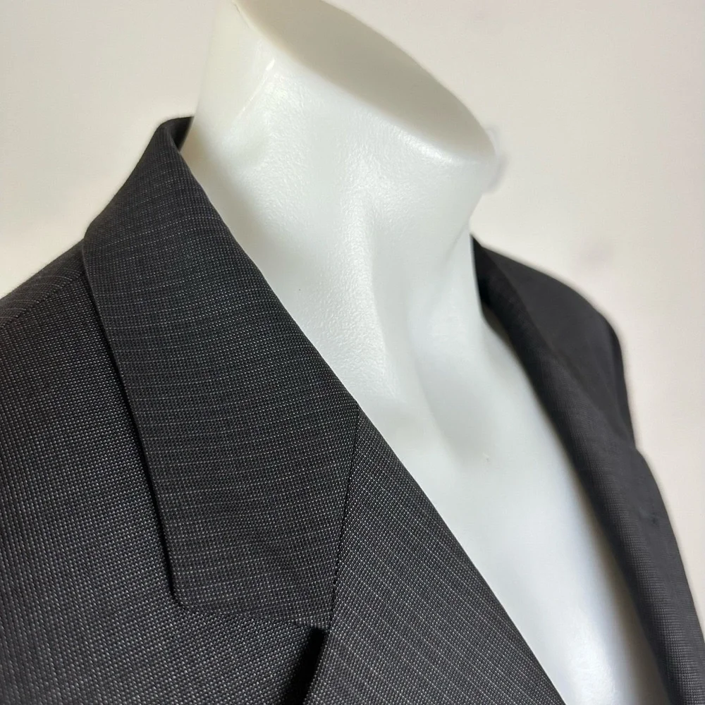 Hugo Boss Dark Grey Notched Lapel Mens Blazer Size US 44